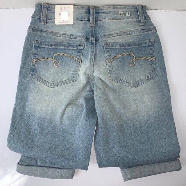 NEW Justice Jeans for Girls, Girlfriend, Light Denim sz 8