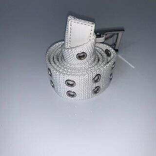 NEW Justice Multi-Holes White Belt for Girls sz M