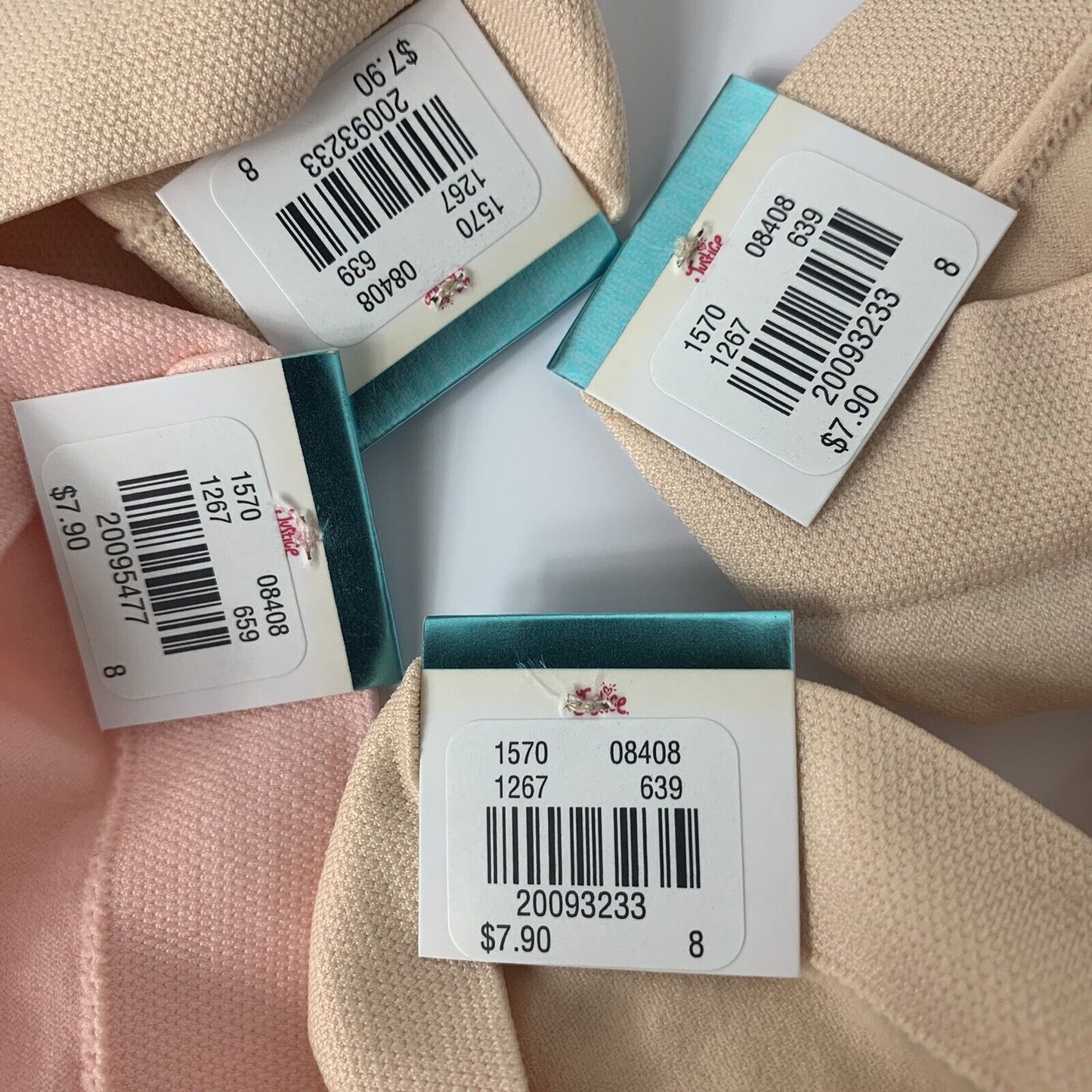 NEW Justice Bikini Breathable Sz : 8 (3 Beige & 1 Peach)