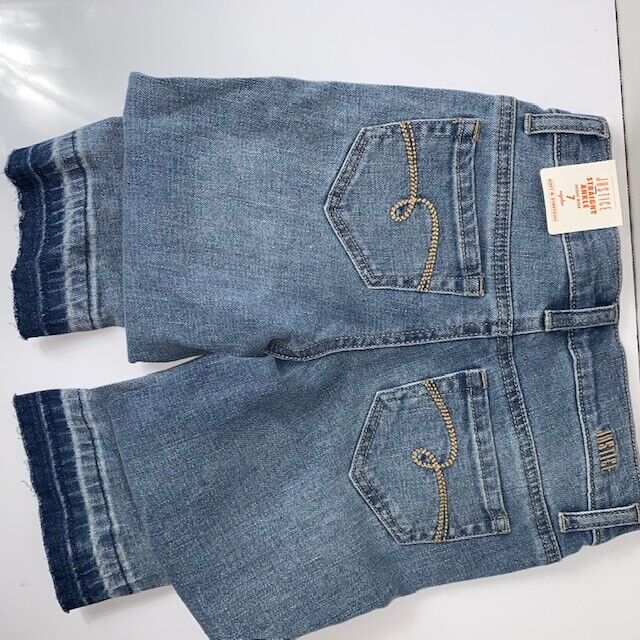 NEW, Justice High Rise Straight Ankle Blue Denim Jeans for Girls sz 7