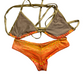 New Extreme Gear Thong/String Bikini Top, Swimwear Orange/Gold Sz M