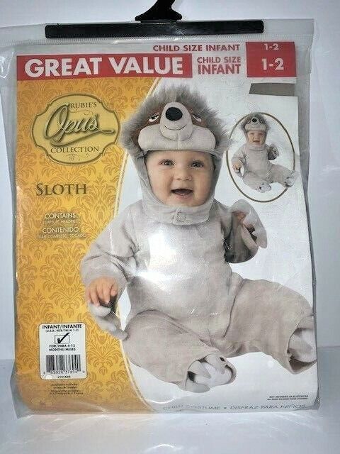 NEW Rubies Opus Collection Sloth Costume Infant Size 1-2