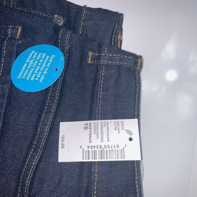 NEW Children's Place Jeans Dark Blue Sz 16 Straight Stretch