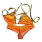 New Extreme Gear Thong/String Bikini Top, Swimwear Orange/Gold Sz M