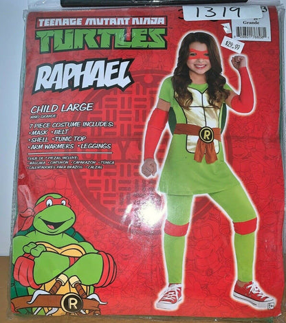 NEW Girls Raphael Ninja Turtle Costume Sizes: Medium, & Large