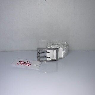 NEW Justice Multi-Holes White Belt for Girls sz S