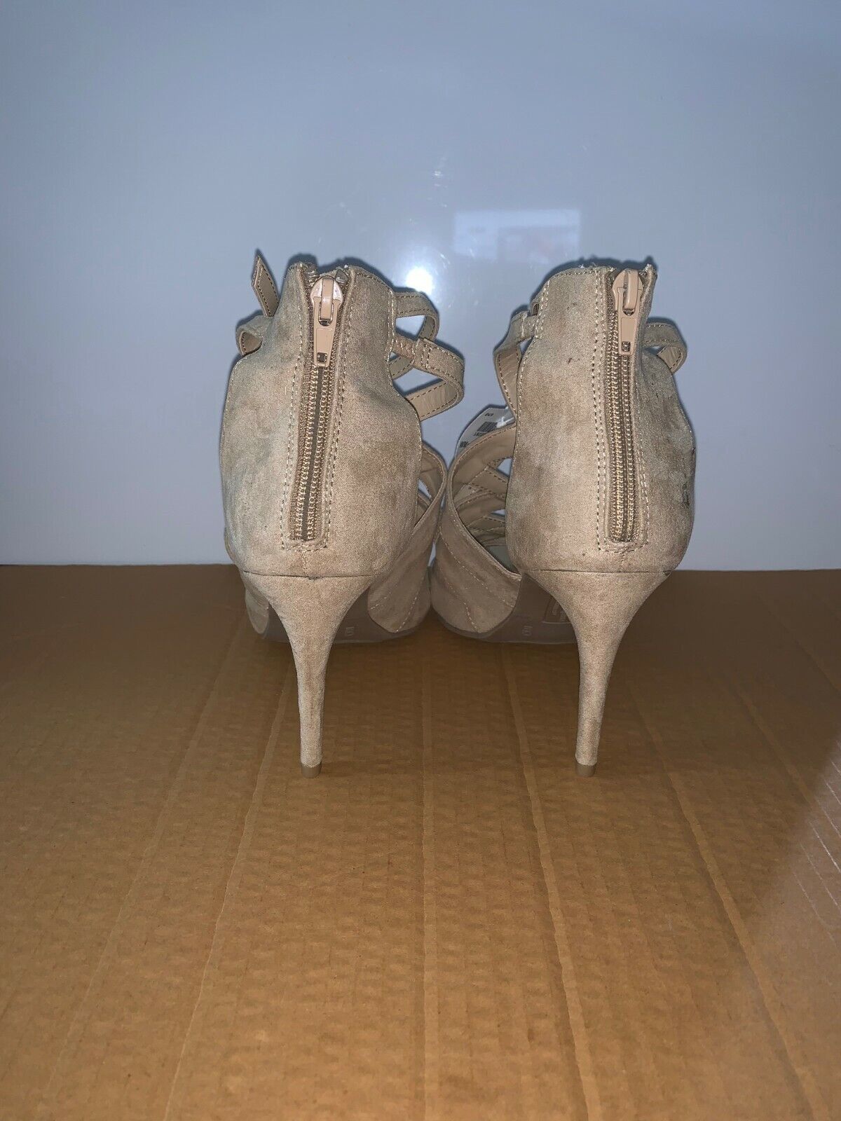 NEW Christian Siriano Nude Sandal Heels, women's us 9