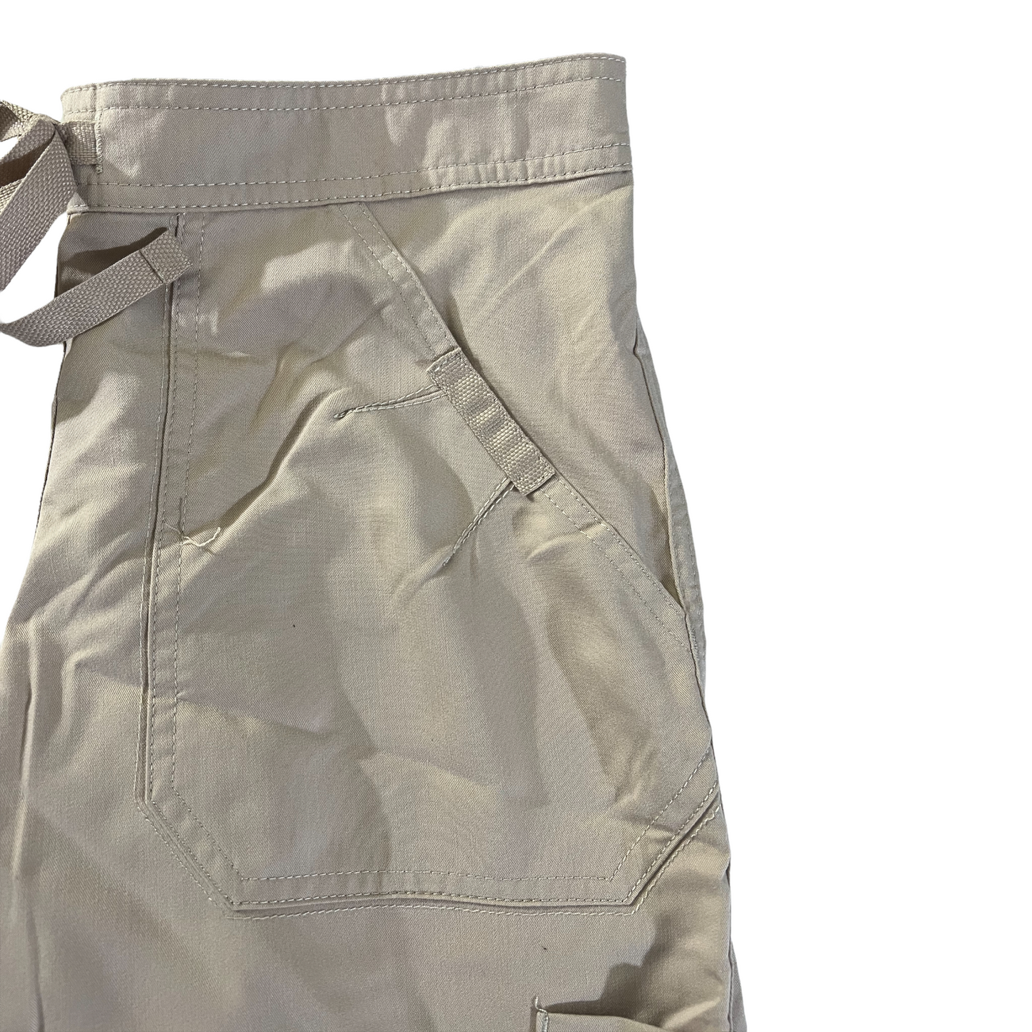 New Khaki Grey's Anatomy Scrubs Drawstring closure Fancy Pocket Size XXS