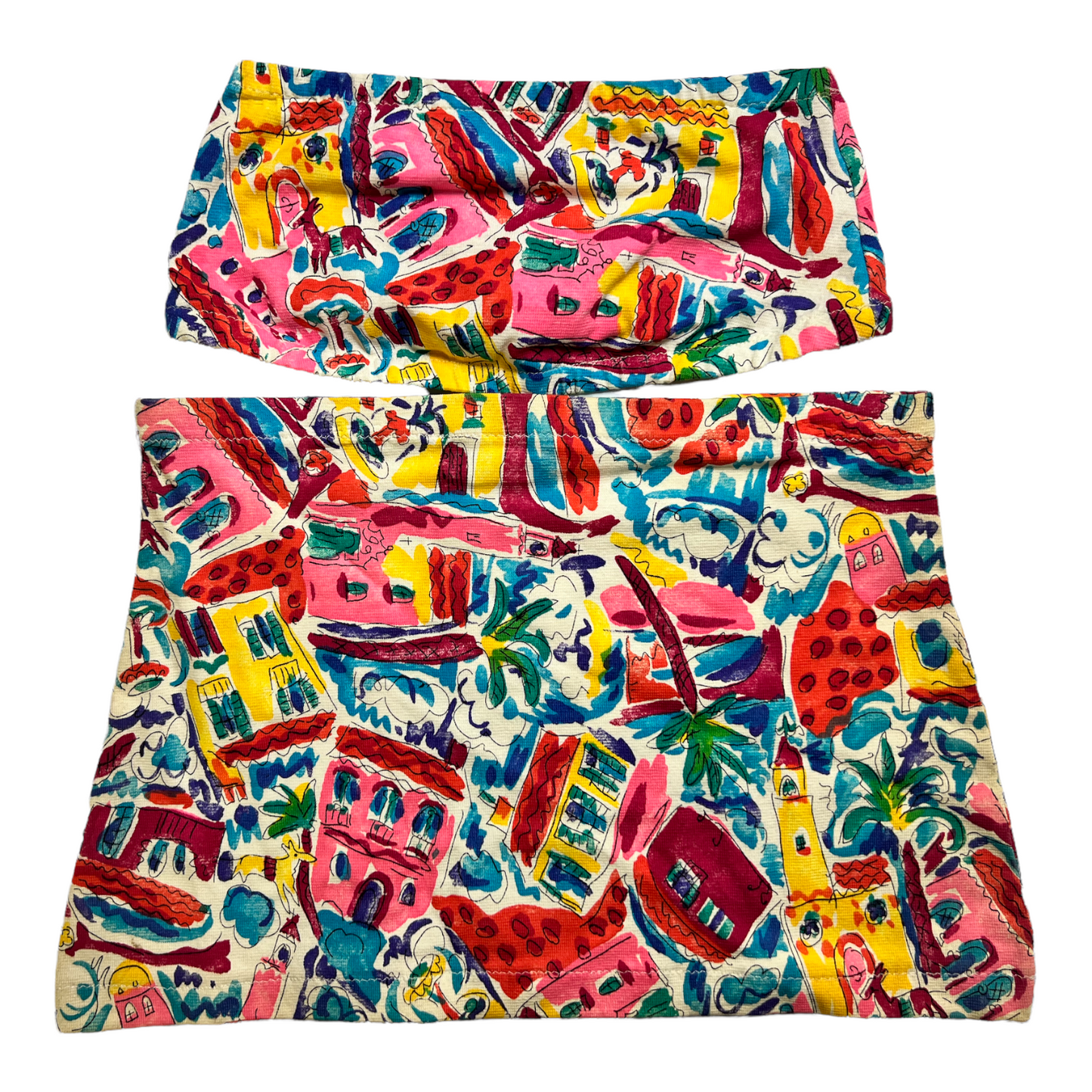 New Multicolor Fancy Breast Cover & Skirt set size S (Swim Wear)