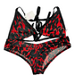 New Black, Red & Gold Fire Swim Suit size S/M Adjustable (String Bikini Top SwimWear)