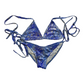 New Blue & Silver Swim Suit size S/M Adjustable (String Bikini Top SwimWear)
