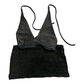 New Black Holey Skirt Set size S/M Adjustable Faux Suede (String Bikini Top SwimWear)