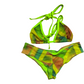 New Neon Green/Multicolor String Bikini Top Swimsuit size M (SwimWear)
