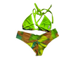 New Neon Green/Multicolor String Bikini Top Swimsuit size M (SwimWear)